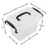 Asking 6-Pack Mini Clear Plastic Bins with Lids, Plastic Storage Box with Black Handles, 1.5 L view 2
