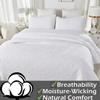 Brandream Luxury Medallion Quilt Bedding Set King Size Cotton Farmhouse Comforter Set Queen Size Bedspread Matelasse Coverlet Set (White) view 2