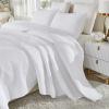 Brandream Luxury Medallion Quilt Bedding Set King Size Cotton Farmhouse Comforter Set Queen Size Bedspread Matelasse Coverlet Set (White) view 3