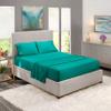 5 Pcs Split Bed Sheet Set + Duvet Cover with Zipper Closure & Corner Ties 100% Combed Cotton 600 TC Split Cal-King Size Sheet Set For Adjustable Bed All Around Fitted Upto 32" DP(6 PC | Teal) view 1