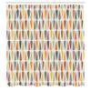 Ambesonne Retro Shower Curtain, Sixties and Seventies Style Geometric Round Shaped Repeated Symmetric Design, Cloth Fabric Bathroom Decor Set with Hooks, 69" W x 84" L, Orange Cinnamon view 2