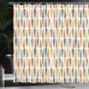 Ambesonne Retro Shower Curtain, Sixties and Seventies Style Geometric Round Shaped Repeated Symmetric Design, Cloth Fabric Bathroom Decor Set with Hooks, 69" W x 84" L, Orange Cinnamon view 3