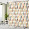Ambesonne Retro Shower Curtain, Sixties and Seventies Style Geometric Round Shaped Repeated Symmetric Design, Cloth Fabric Bathroom Decor Set with Hooks, 69" W x 84" L, Orange Cinnamon view 4