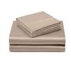 5 PC Satin Bedding Set Soft Silky Satin Bed Set with Zipper Closure & Corner Ties With 600 Thread Count 18'' Deep Pocket of Fitted Sheet (Duvet cover+Fitted+Flat+Pillowcases)Queen/Full ,Camel view 4