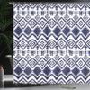 Ambesonne Tribal Shower Curtain, Hand Drawn Style Ethnic Pattern Geometric and Ornamental Aztec Design Print, Cloth Fabric Bathroom Decor Set with Hooks, 69" W x 70" L, Night Blue view 3
