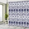 Ambesonne Tribal Shower Curtain, Hand Drawn Style Ethnic Pattern Geometric and Ornamental Aztec Design Print, Cloth Fabric Bathroom Decor Set with Hooks, 69" W x 70" L, Night Blue view 4