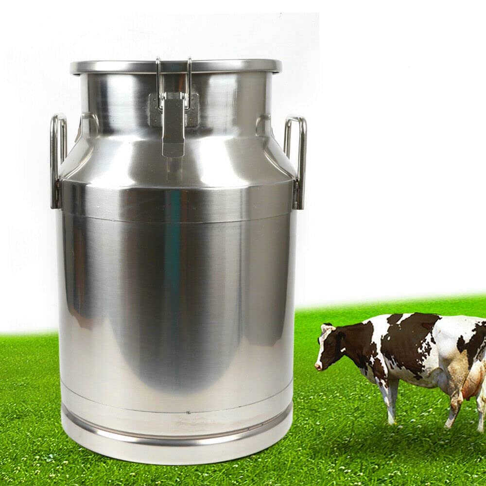 7.9 Gallon Milk Bucket, Stainless Steel Milk Can Wine Pail Bucket Tote Jug Oil Barrel Tea Top Metal Jug, Liter Cans With Sealed Lid Restaurant Canister Silicone Seal
