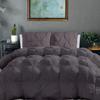 100% Organic Cotton Pinch Pleated Comforter with 2 Pillow,500 GSM Ultra-Soft Goose Down with 4 Corner Tabs Beautiful Pinch Pleat Baffle Box Design,Light Weight Comforter(Queen/Full-Dark Grey) view 1