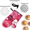 QIANKUI Oven Mitts and Potholders Set of 4, Vintage Stripes Love Hearts Valentine's Day Flowers Heat Resistant Oven Mitten Glove Pot Pad Kitchen Set, C-07 view 3