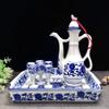 9 Pieces Set Jingdezhen Ceramic Wine Pot Wine Glass Set Household Wine Bottle Retro Chinese Court Antique Wine Jug Wineglass -A03 view 2