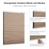 Changshade Cordless Cellular Shades, Blackout Honeycomb Shades for Windows, Pull Down Pleated Blinds, Easy to Install for Indoor Windows and French Doors,36" W x 72" H, Light Brown view 3