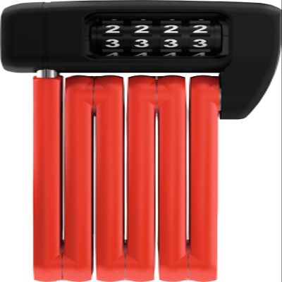 ABUS Bordo Lite 6055C Folding Lock - with Combination Code - Extra-Light Combination Lock Made of Special Steel - ABUS Security Level 7-60 cm - red