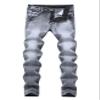 Andongnywell Men's Ripped Distressed Skinny Moto Biker Jeans Slim Grey Stretch Jeans for Man Trousers (Gray,31) view 1