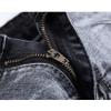 Andongnywell Men's Ripped Distressed Skinny Moto Biker Jeans Slim Grey Stretch Jeans for Man Trousers (Gray,31) view 4