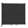 Wall-Mounted Sliding StraightWall Room Divider | Adjustable Widths | Locking Wheels | Room Separator | Up to 7'2" Wide x 6'10" Tall Black Fabric Panels view 1