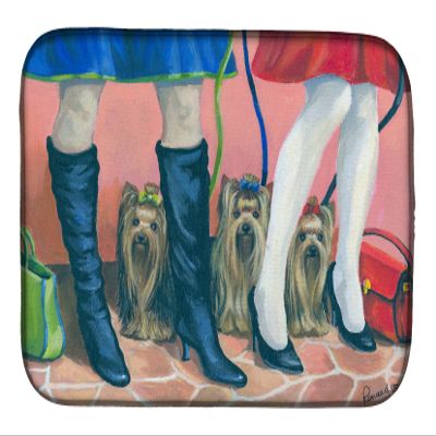 Caroline's Treasures PPP3292DDM Yorkshire Terrier Yorkie on the Go Dish Drying Mat Absorbent Dish Drying Mat Pad for Kitchen Counter Dish Drainer Mat for Countertop, 14 x 21", Multicolor