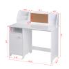 UTEX Kids Study Desk with Storage, Wooden Children School Study Table with Hutch and Storage Cabinet for 3-8 Years Girls Boys, Student's Study Computer Workstation Writing Table, White view 2
