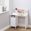 UTEX Kids Study Desk with Storage, Wooden Children School Study Table with Hutch and Storage Cabinet for 3-8 Years Girls Boys, Student's Study Computer Workstation Writing Table, White view 3