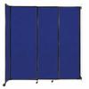 Wall-Mounted Sliding StraightWall Room Divider | Adjustable Widths | Locking Wheels | Room Separator | Up to 7'2" Wide x 7'6" Tall Royal Blue Fabric Panels view 1