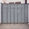 Wall-Mounted Sliding StraightWall Room Divider | Adjustable Widths | Locking Wheels | Room Separator | Up to 7'2" Wide x 4' Tall Charcoal Gray Fabric Panels view 3