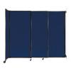 Wall-Mounted Sliding StraightWall Room Divider | Adjustable Widths | Locking Wheels | Room Separator | Up to 7'2" Wide x 6' Tall Navy Blue Fabric Panels view 1