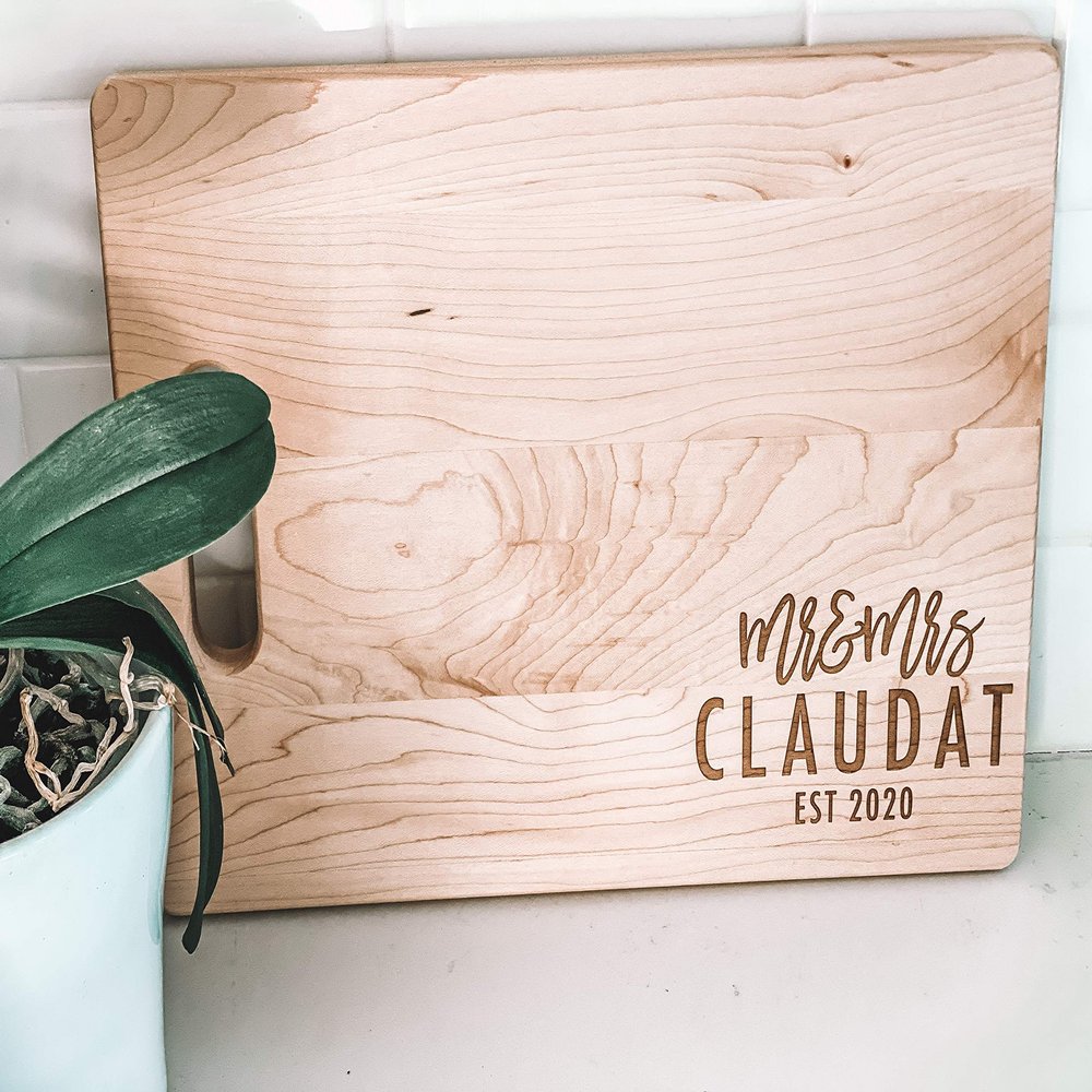 All Star Products Personalized Cutting Board | Customized Charcuterie Board | Gift for Housewarming, Weddings, Christmas, and Anniversaries | Maple