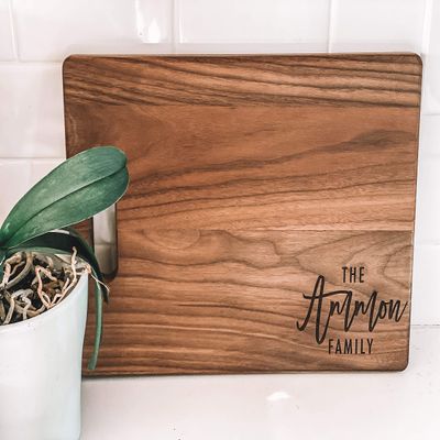 All Star Products Personalized Cutting Board | Customized Charcuterie Board | Gift for Housewarming, Weddings, Christmas, and Anniversaries | Walnut