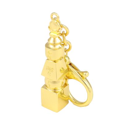 Feng Shui 5-Element Pagoda Keychain Amulet with Tree of Life
