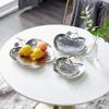 Deco 79 Metal Fruit Apple Tray, Set of 3 9", 11", 13"W, Silver view 1