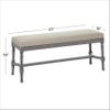 Deco 79 Wood Home Bench Entryway Bench with Burlap Seat, Bedroom Bench 47" x 16" x 18", Gray view 3