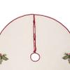 C&F Home Holly and Pinecones Embroidered White Polyester with Red Trim Christmas Tree Skirt, 54.0-in. 54" Tan view 2