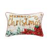 C&F Home Poinsettia Merry Christmas Printed & Embroidered Cotton Blend Accent Throw Pillow 14" x 22" Xmas Festive Winter Holidays Botanical Home Living Room Sofa Couch Chair Bed Bedroom Premium view 1