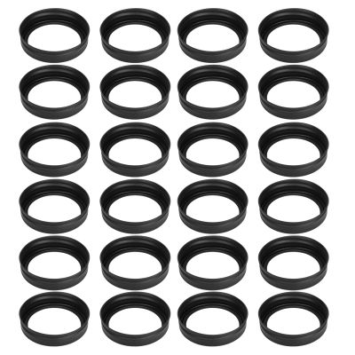 Fdit Mason Jar Lids, 70mm Wide Mouth, Matte Black Stainless Steel, 24 Pack, Round Split Cover for Food Storage