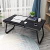 Desk Bed Folding Table Home Laptop Small Compact for Student Dormitory with Cup Holder and Tiltable Tabletop (Color : Black) view 2