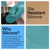 GORILLA GRIP BPA-Free Soft Silicone Oven Mitts, 14.5x8.3, Heat Resistant and Waterproof Cooking Gloves, Thick Cotton Lining, Flexible Gripping for Baking Grilling, Kitchen Potholders Set, Turquoise view 3