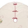 C&F Home Merry Christmas Cardinal Cane Embroidered Polyester Christmas Tree Skirt, 54.0-in. 54" Tan view 2