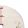 C&F Home Merry Christmas Cardinal Cane Embroidered Polyester Christmas Tree Skirt, 54.0-in. 54" Tan view 3