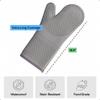GORILLA GRIP BPA-Free Soft Silicone Oven Mitts, 14.5x8.3, Heat Resistant and Waterproof Cooking Gloves, Thick Cotton Lining, Flexible Gripping for Baking Grilling, Kitchen Potholders Set of 2, Gray view 4