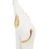 Deco 79 Porcelain Ceramic Elephant Decorative Sculpture Home Decor Statues, Set of 2 Accent Figurines 4"W, 14"H, Gold view 2