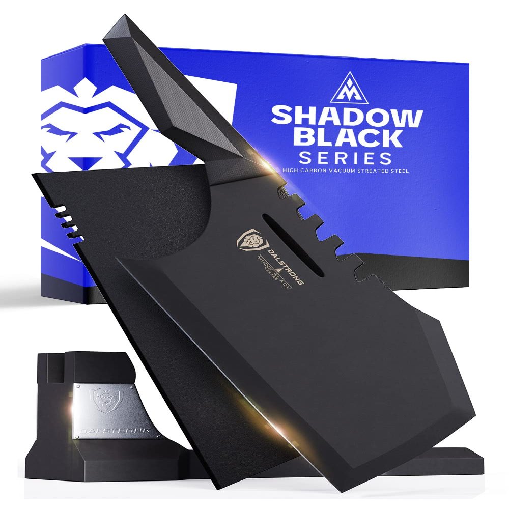 Dalstrong Massive Meat Cleaver Knife-9"-Obliterator-Shadow Black Series-Titanium Nitride Coated-High Carbon Steel-Heavy Duty Gift-Razor Sharp-w/Sheath-NSF Certified