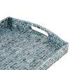 Deco 79 Wood Tray with Slot Handles, Set of 2 20', 18'W, Blue view 4