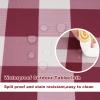 SquarePie 60 Inch Round Outdoor Tablecloth with Umbrella Hole and Zipper - Spillproof Wipeable Polyester Gingham Table Cloth Cover for Patio Picnic Camping Garden BBQ, Burgundy Red Checkered view 3