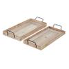 Deco 79 Wood Tray with White Wash, Set of 2 27", 25"W, Brown view 2