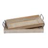 Deco 79 Wood Tray with White Wash, Set of 2 27", 25"W, Brown view 3