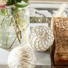 Deco 79 Ceramic Handmade Carved Decorative Ball Orbs & Vase Filler with Varying Patterns, Set of 4 4"W, 4"H, White view 2