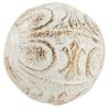 Deco 79 Ceramic Handmade Carved Decorative Ball Orbs & Vase Filler with Varying Patterns, Set of 4 4"W, 4"H, White view 4