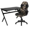 Flash Furniture Optis Black Gaming Desk and Camouflage/Black Racing Chair Set with Cup Holder, Headphone Hook & 2 Wire Management Holes view 1