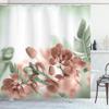 Ambesonne Tropical Shower Curtain, Exotic Orchids Blossom Leaves on Blurred Background Floral Themed Modern Art, Cloth Fabric Bathroom Decor Set with Hooks, 69" W x 75" L, Reseda Green view 1