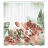 Ambesonne Tropical Shower Curtain, Exotic Orchids Blossom Leaves on Blurred Background Floral Themed Modern Art, Cloth Fabric Bathroom Decor Set with Hooks, 69" W x 75" L, Reseda Green view 2