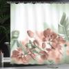 Ambesonne Tropical Shower Curtain, Exotic Orchids Blossom Leaves on Blurred Background Floral Themed Modern Art, Cloth Fabric Bathroom Decor Set with Hooks, 69" W x 75" L, Reseda Green view 3
